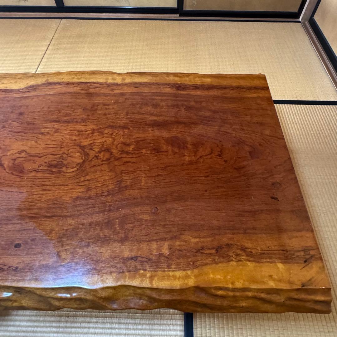 【希少】天然木 ローテーブル 1枚板 無垢材 ちゃぶ台　座卓 総無垢 極上木目