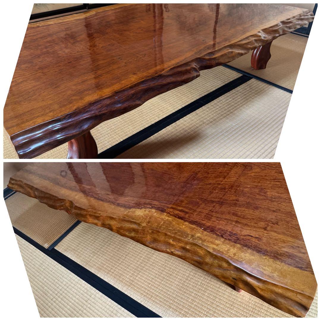 【希少】天然木 ローテーブル 1枚板 無垢材 ちゃぶ台　座卓 総無垢 極上木目