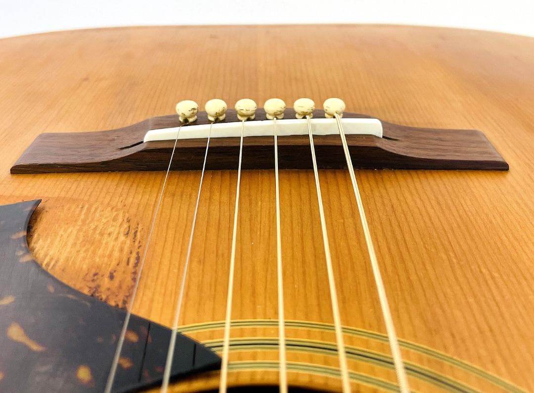 詳細不明 アコースティックギター 国産ビンテージ風 ソフトケース付【整備品】