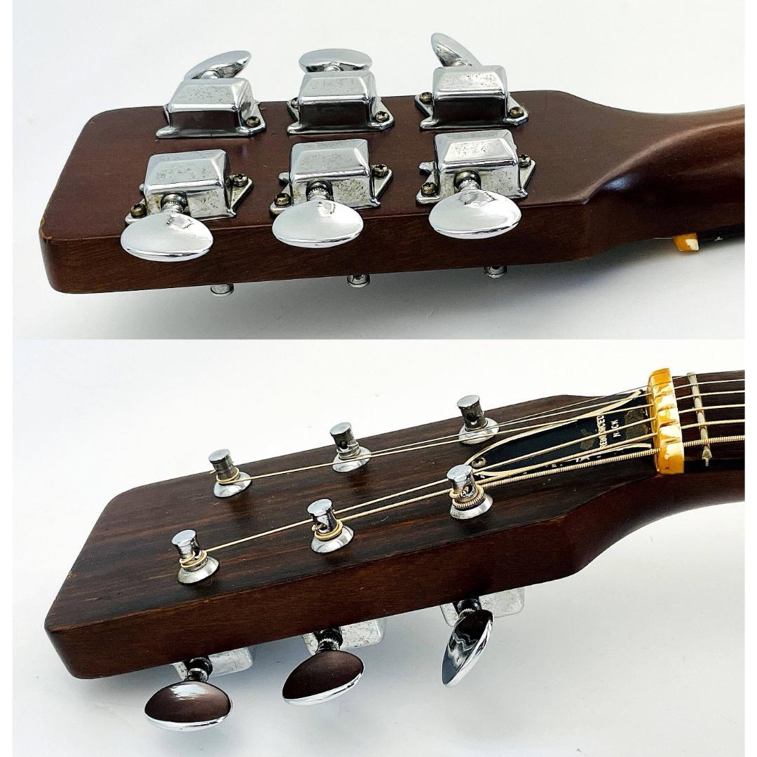 詳細不明 アコースティックギター 国産ビンテージ風 ソフトケース付【整備品】