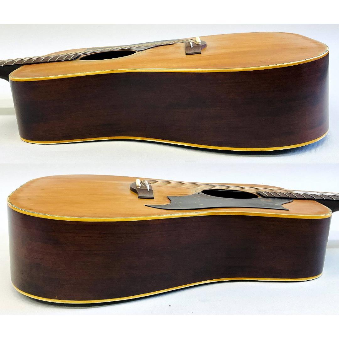 詳細不明 アコースティックギター 国産ビンテージ風 ソフトケース付【整備品】