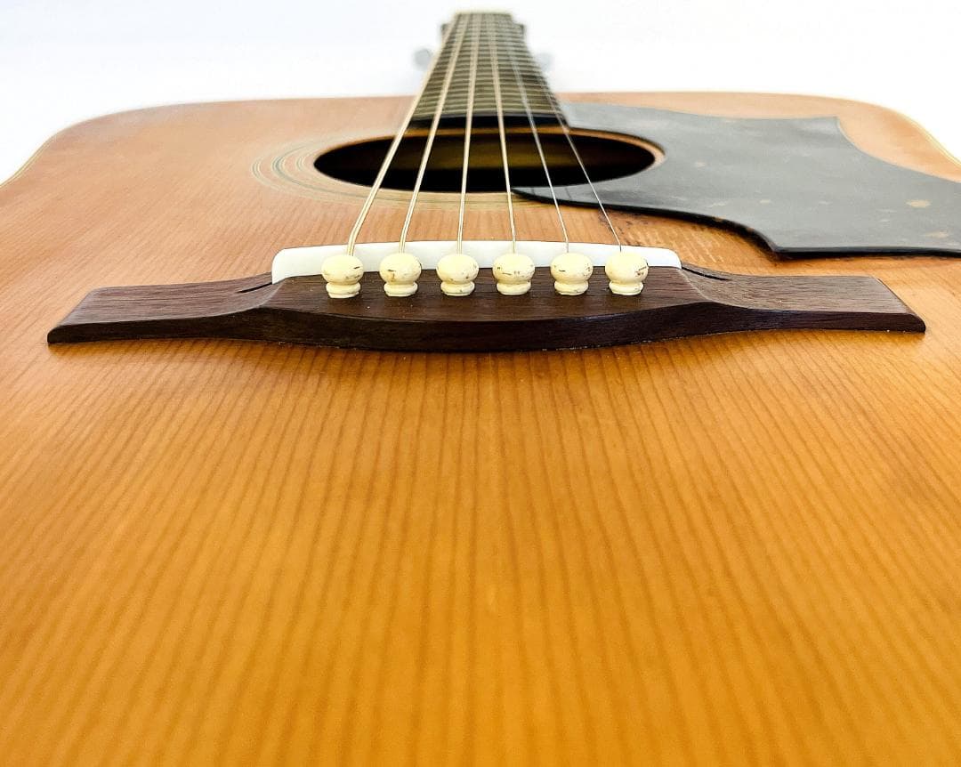 詳細不明 アコースティックギター 国産ビンテージ風 ソフトケース付【整備品】