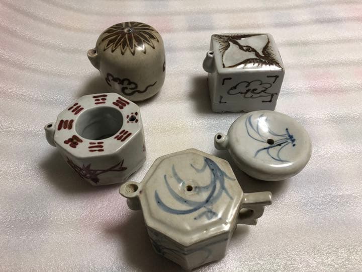 古美術 李朝陶器 水滴5個セット(書道家引退品)