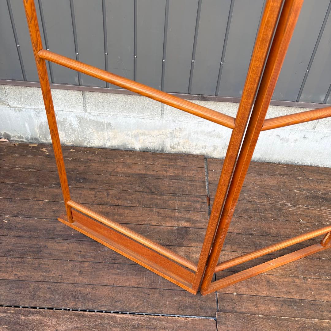 昭和レトロ 和風 古民具 漆塗り 衣桁 衣紋掛け 古道具 和家具 赤茶 着物掛け