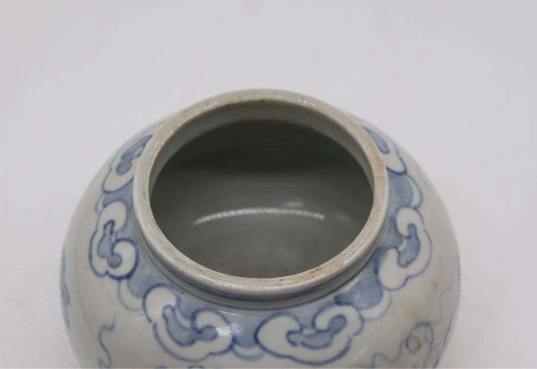 李朝　染付　壺　送料込み0627