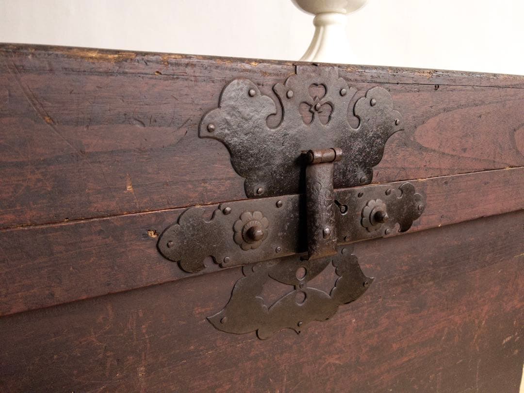 大型　無垢　木箱　M066 高さ約73㎝　店舗什器　ディスプレイ台　古道具