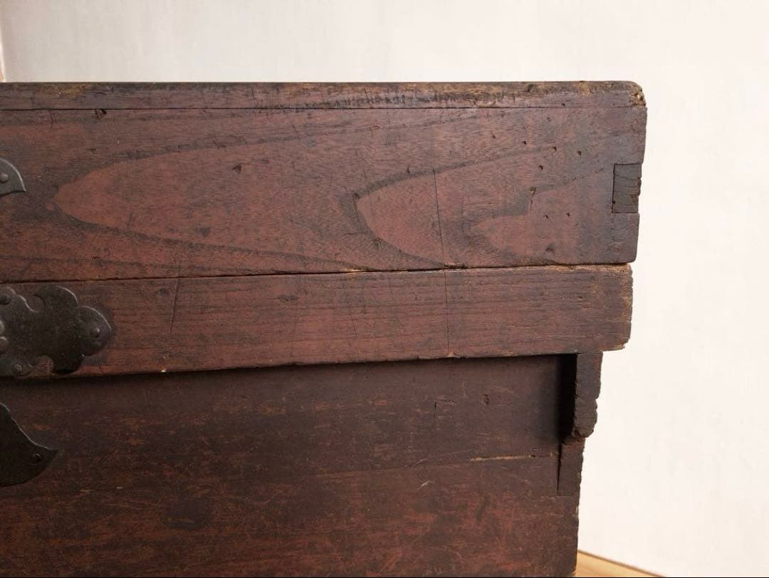 大型　無垢　木箱　M066 高さ約73㎝　店舗什器　ディスプレイ台　古道具