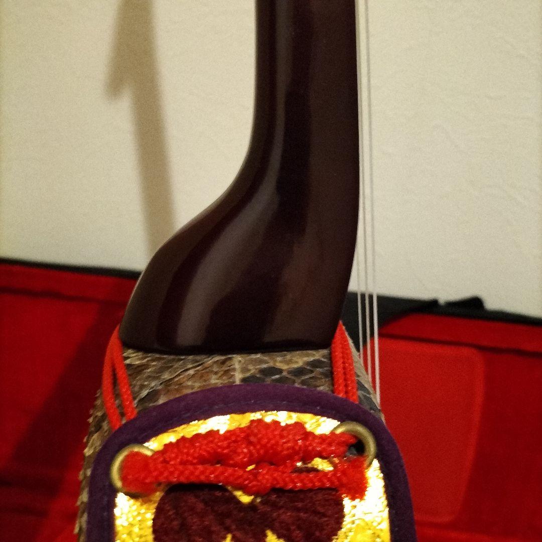 三線 沖縄 蛇皮表1枚張り 裏強化張り 棹重め