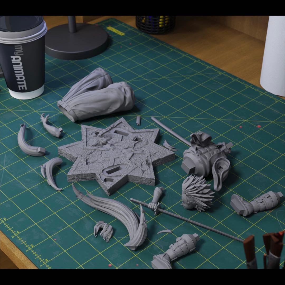 ガレージキット　鬼滅の刃　ガレキ　未塗装未組立　1／6スケール　不死川実弥　鬼滅