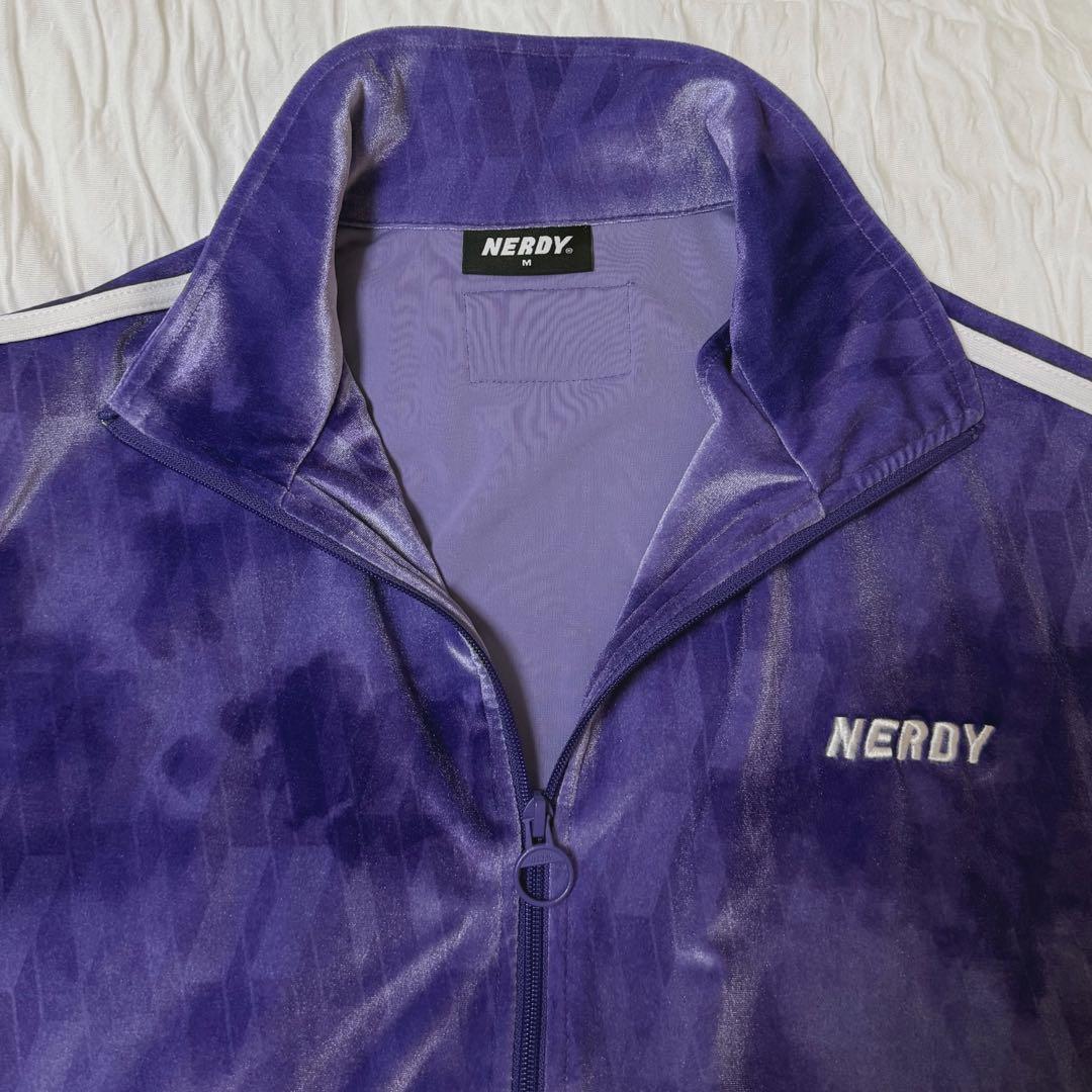 NERDY × atmos pink パープル ベロア ジャージ 上M下S