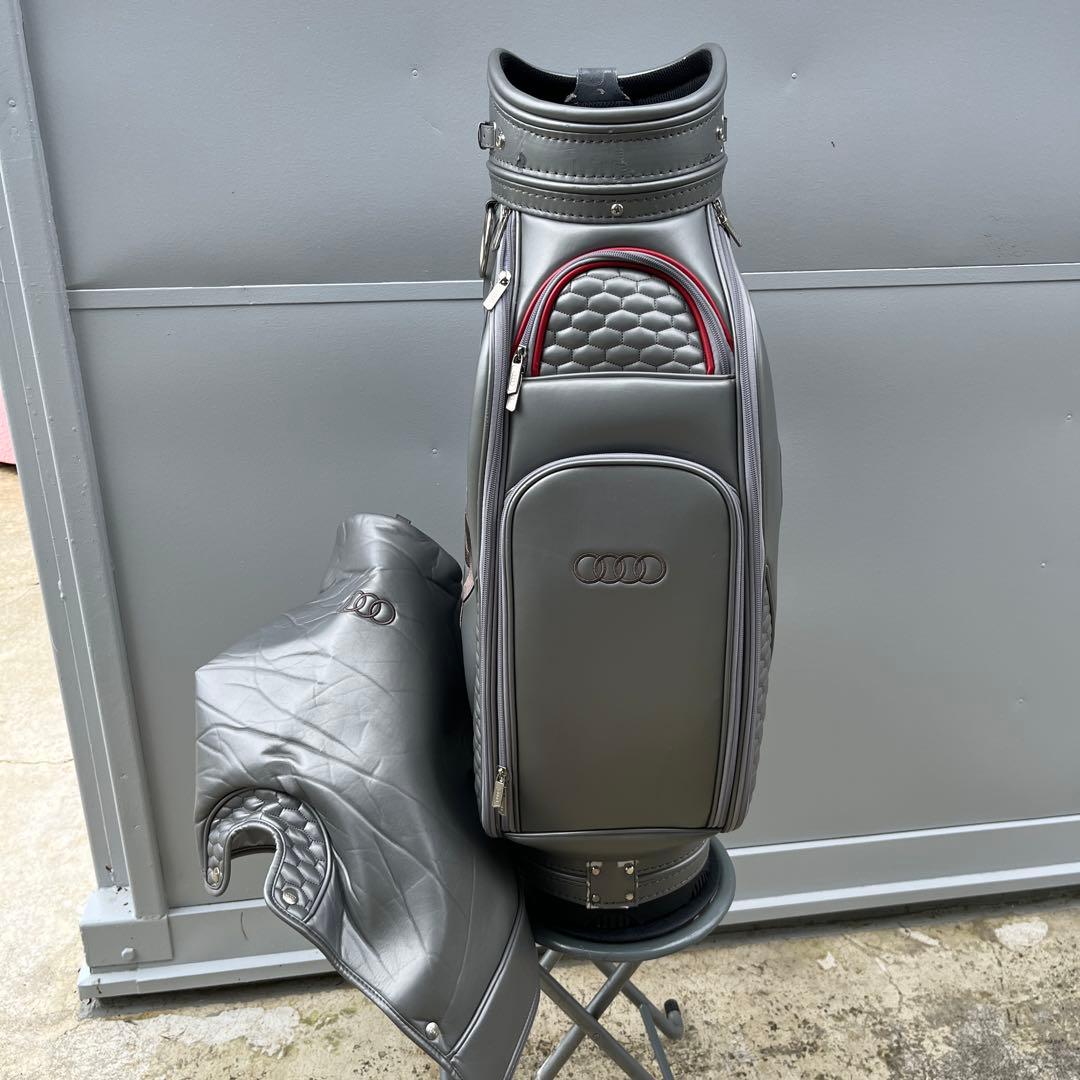 Audi キャディバッグ グレー キルティングデザイン