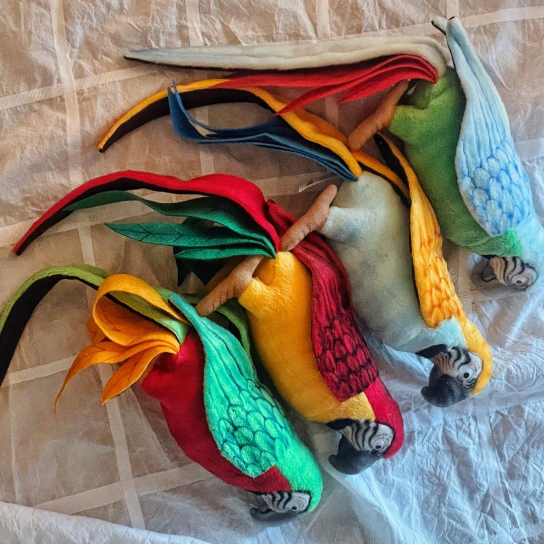 HANSA ハンサ オウム色違い4匹セット ぬいぐるみ