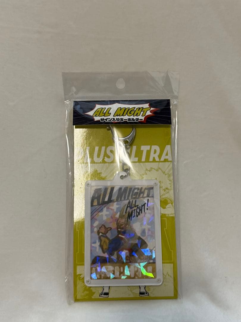 オールマイト直筆サイン入りキーホルダー デコレクション缶バッジ ヒロアカフェア