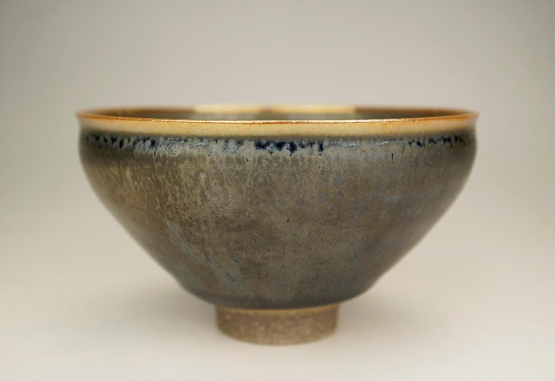 美品　鎌田　幸二　作　窯変銀漿　天目　茶碗　共箱