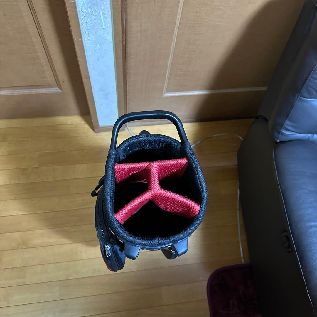 スリクソンスタンド式キャディバッグ9型フード付き＆ゴルフバッグセット品