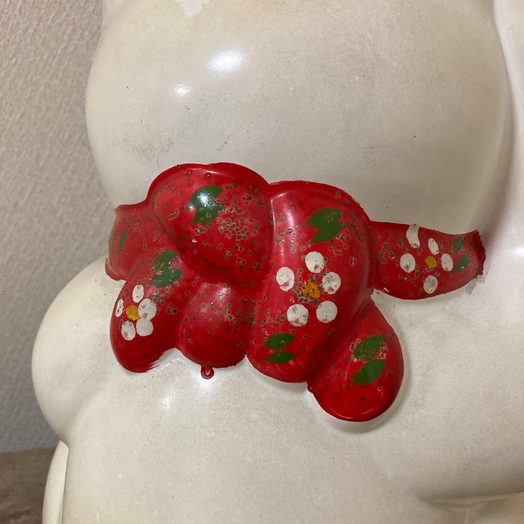 ・特大　古い招き猫　招福置物　貯金箱　千万両縁起物〈検 常滑焼　七福神　薬師窯