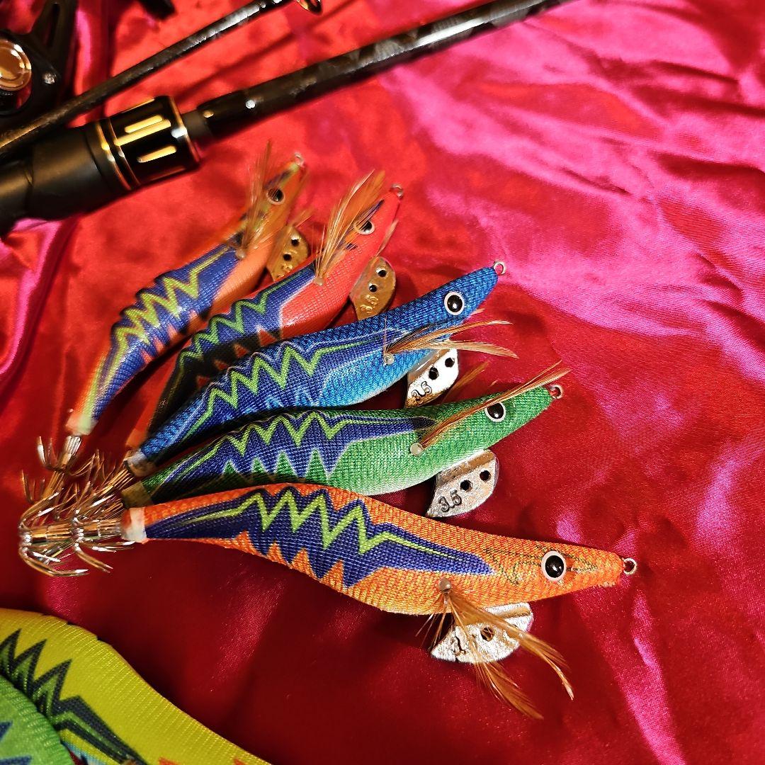 エギングロッド　リール　エギ豪華セット　新品peライン0.6号着用