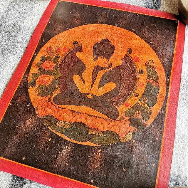 普賢菩薩　ヤブユム　歓喜仏　男女両尊：　タンカ　仏画