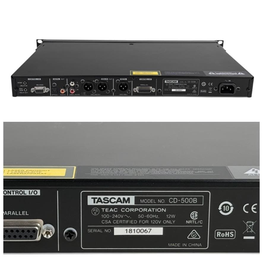 ◆優良美品◆TASCAM CDプレーヤー 業務用1U CD-500B