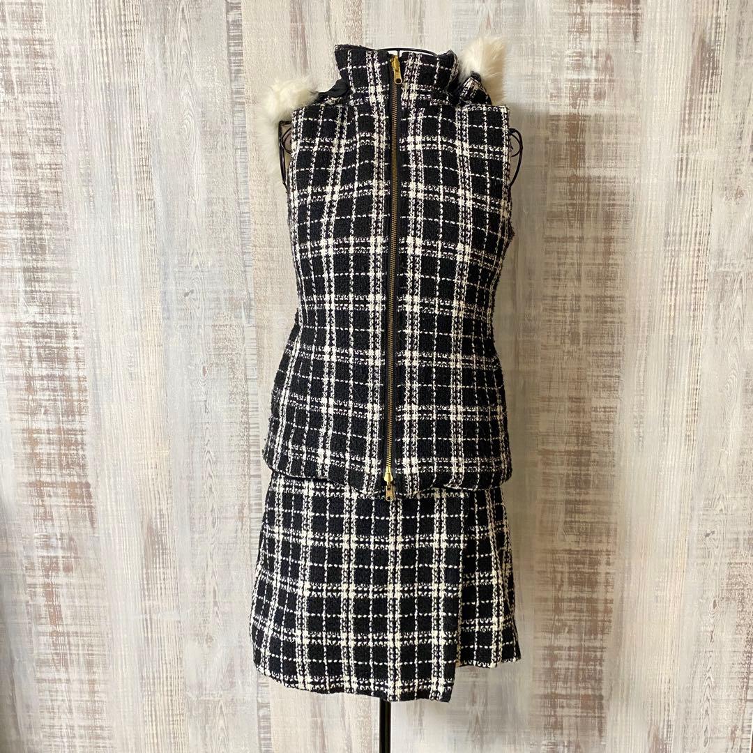 RIENDAGOLF リバーシブルダウンベスト　スカートセットアップゴルフウェア