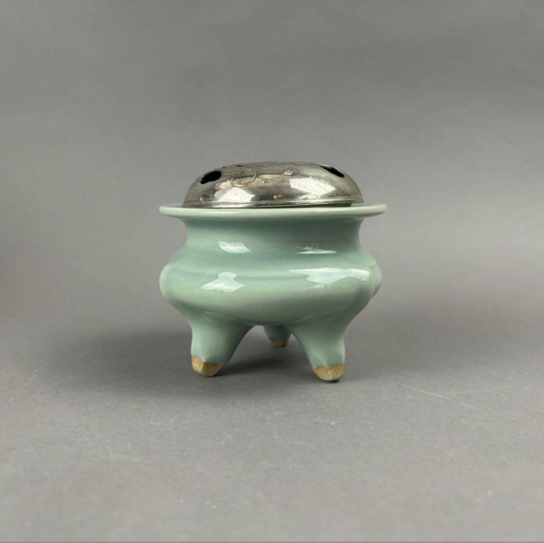 平安蘇山作 青磁香炉 古美術　骨董品　茶道具