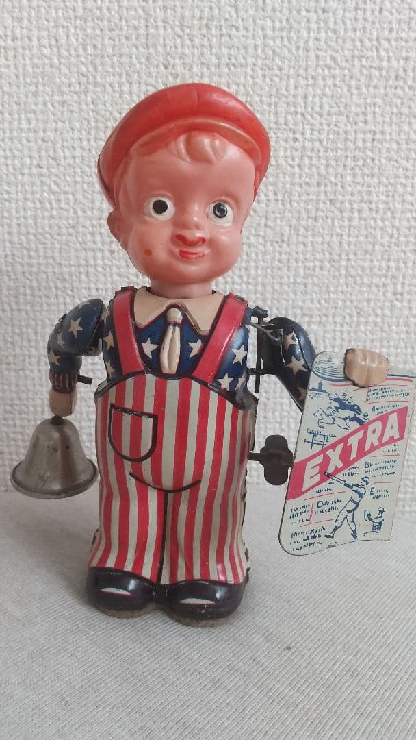 希少！オキュパイド ジャパン 日光玩具 ニュースボーイ 完動品 ブリキ