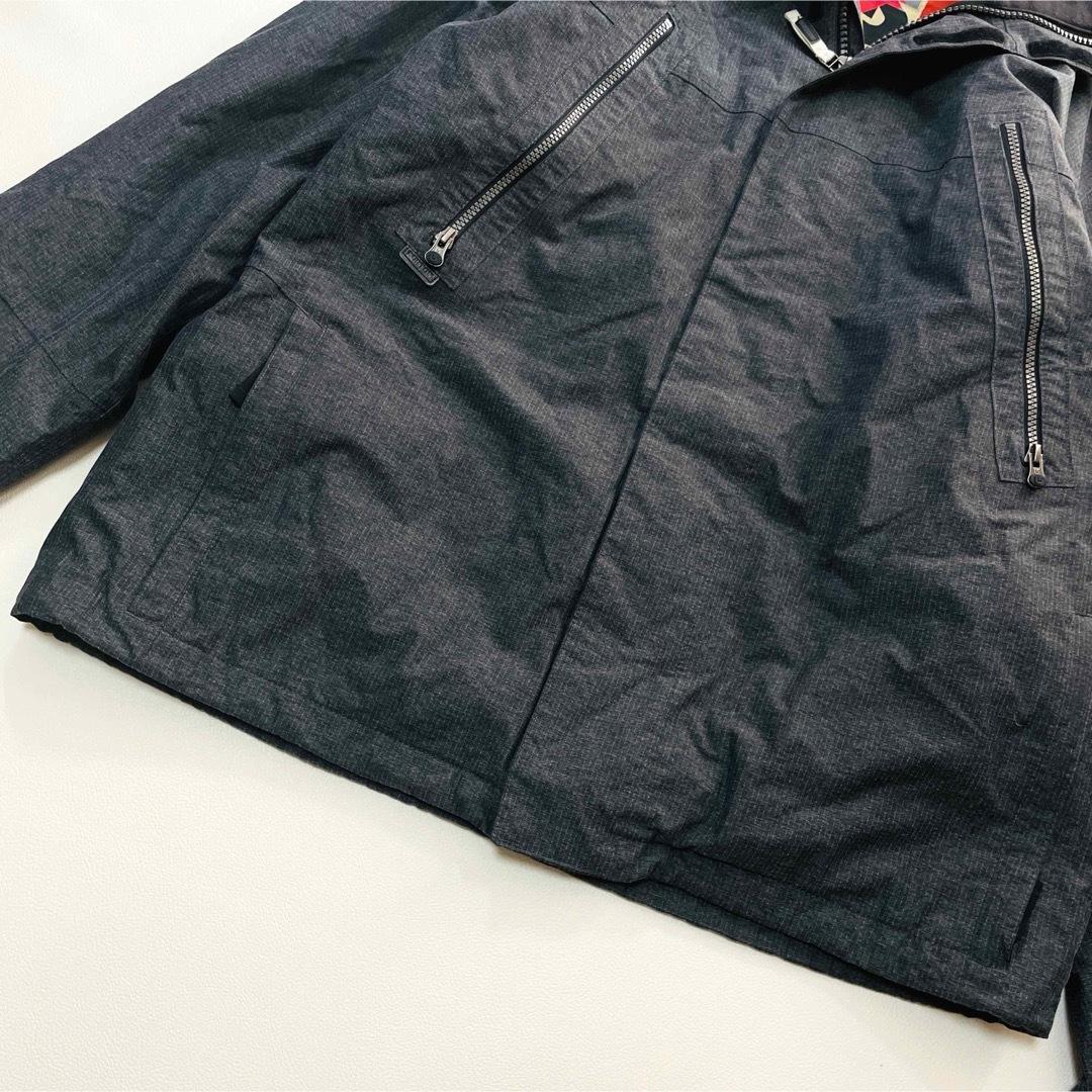 6658【美品】バートン　ジャケット　メンズ スノボウェア　ストライプ　グレー