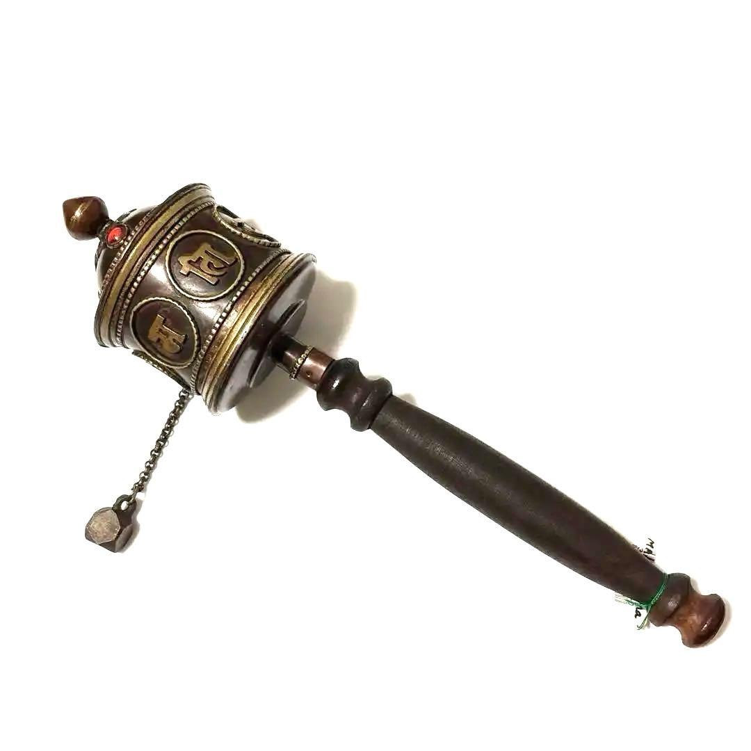 アンティーク マニ車 金属製 木製