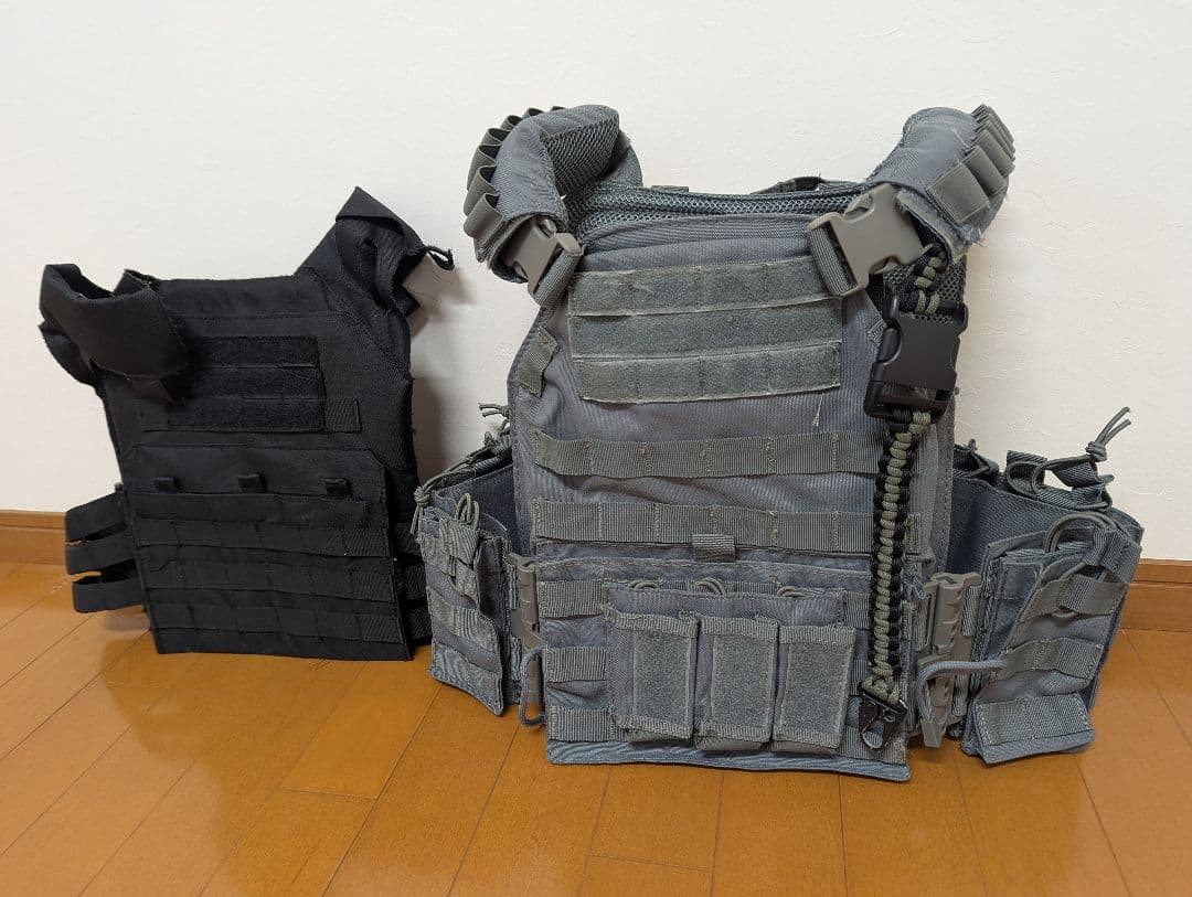 プレートキャリア 2セット ダミープレート付 自作ワンポイントスリング付