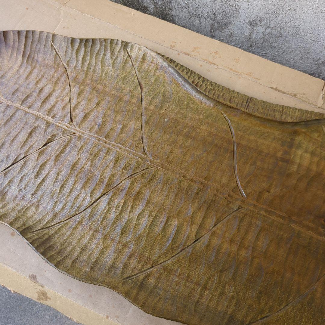 骨董 葉盆 大葉盆 特大 大サイズ 木製 茶道具 煎茶 抹茶 お点前 紙箱