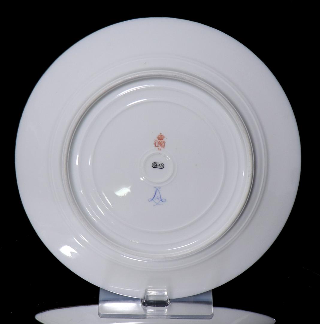 オールド・セーブル フランス第二帝政期1867年製 金彩天使図濃紺色大型プレート