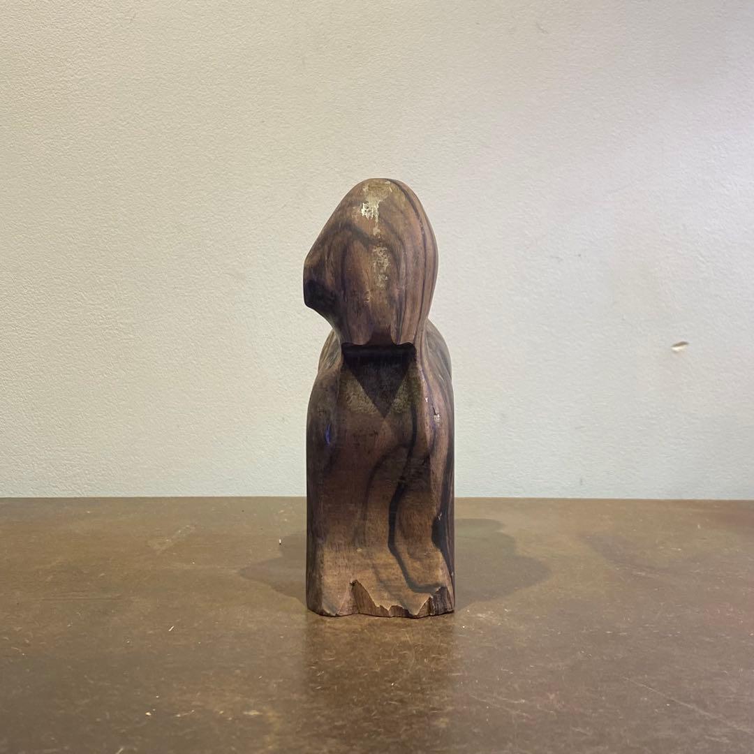 古い犬 木彫り アンティーク オブジェ アートピース