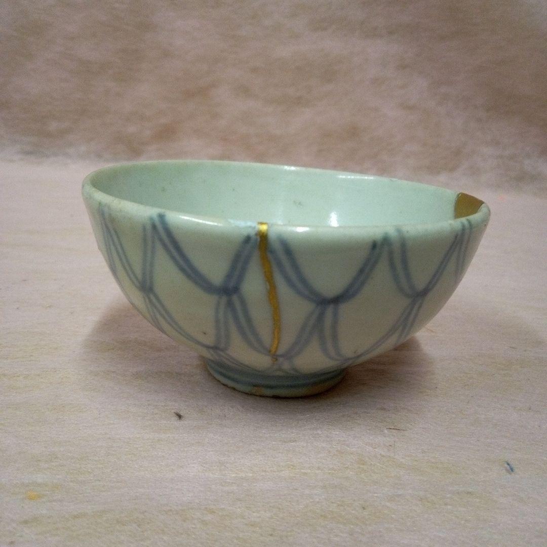 初期伊万里　網目文様茶碗　古美術　古道具　骨董品