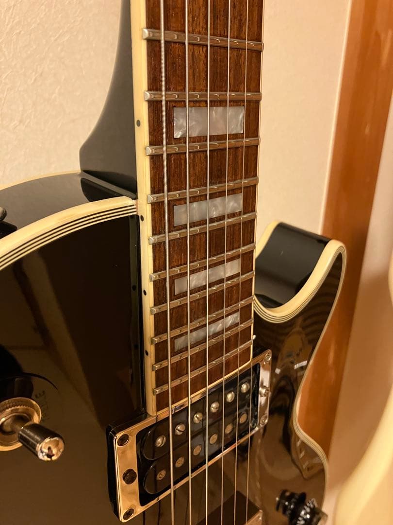 Burny レスポールカスタムタイプ ブラック×シルバー 整備済 メンテ済