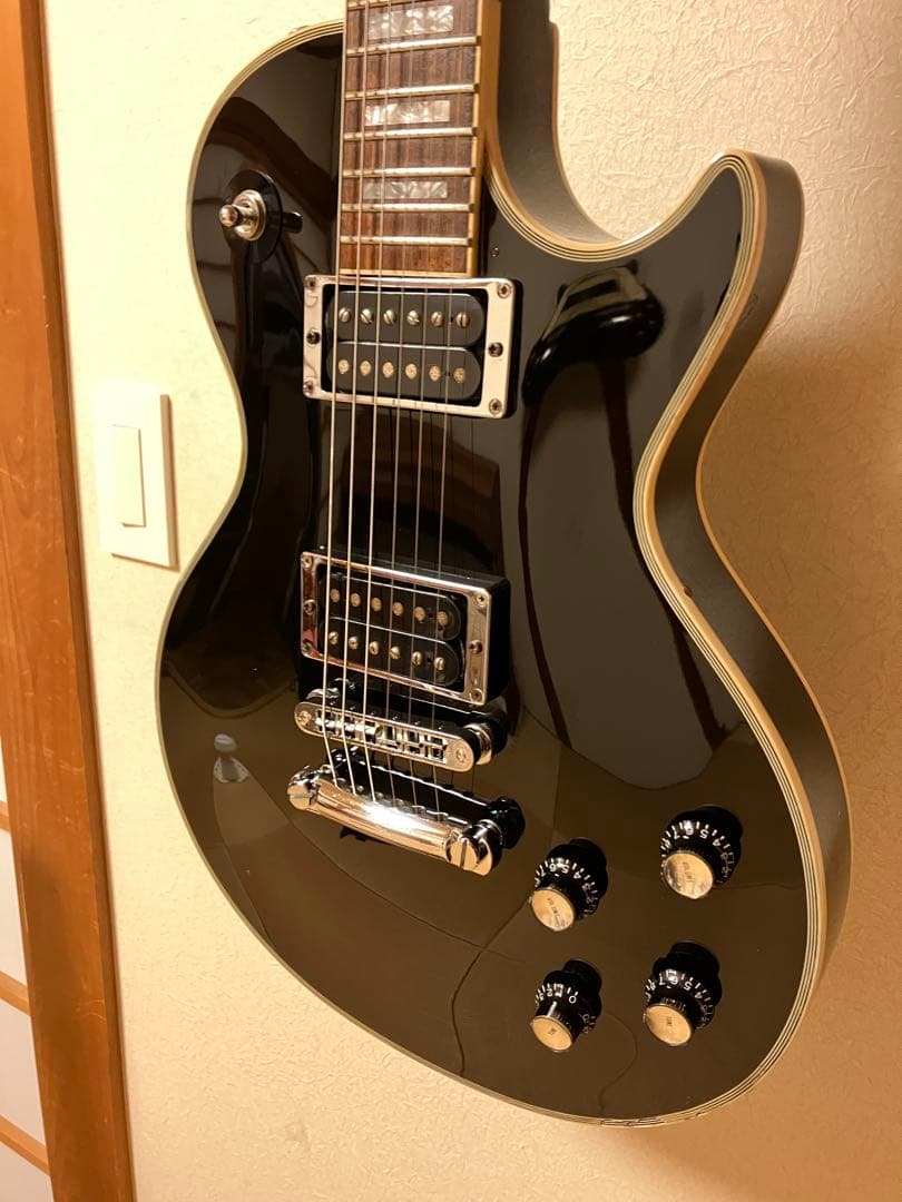 Burny レスポールカスタムタイプ ブラック×シルバー 整備済 メンテ済