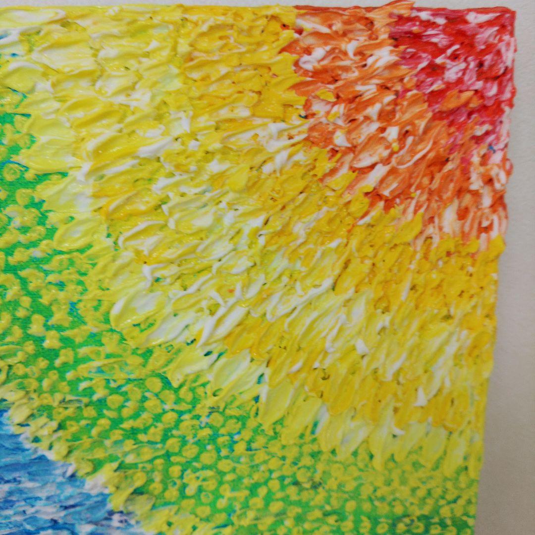 抽象画 自然風景 アクリル絵画　空気感　太陽　花　大地