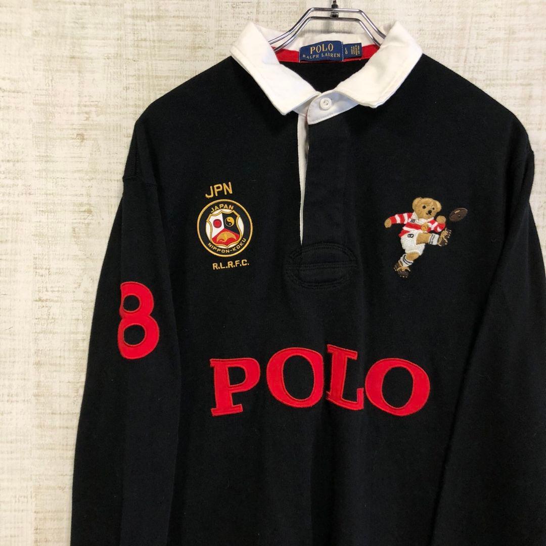 Polo　ポロラルフローレン　ポロベア　刺繍　ラガーシャツ　ポロシャツ　L