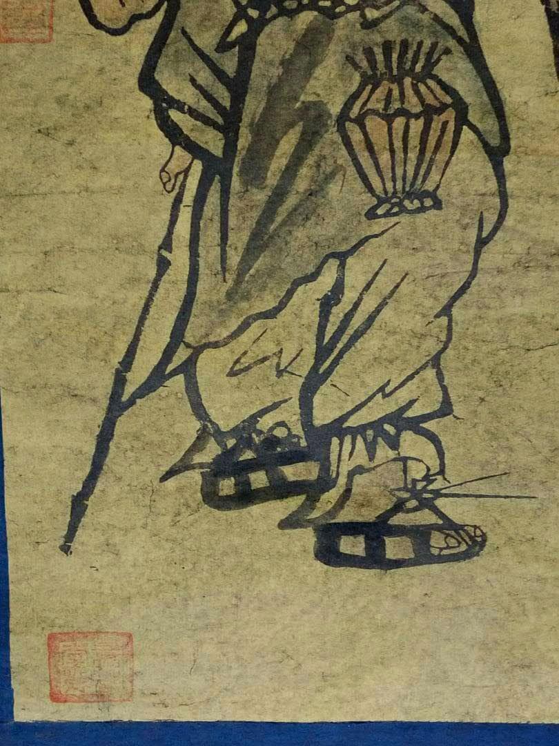 ♥とても古い　掛け軸　中国　人物　掛軸　釣り人　骨董品　古玩　居正