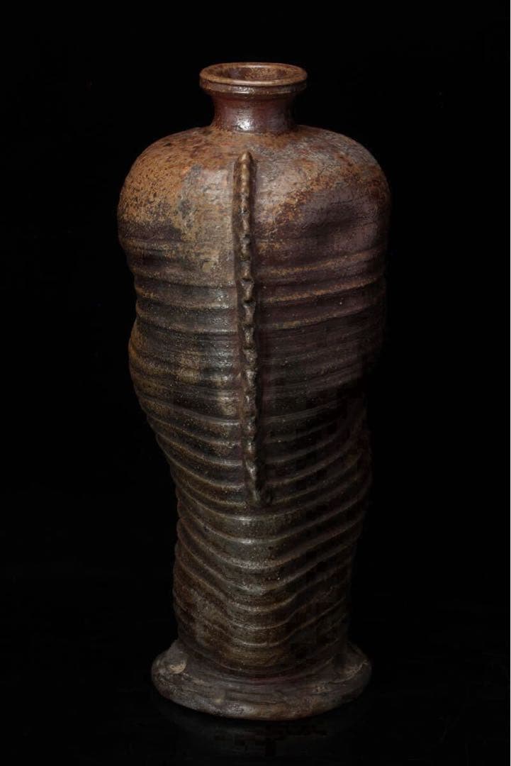 桂又三郎 江戸中期 古備前 船虫徳利 酒器 備前焼 識箱 鑑定箱付 壺 花入