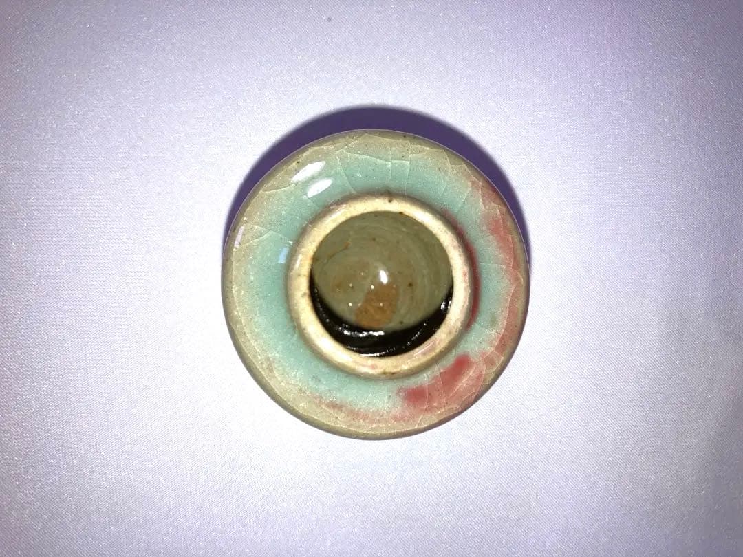 茶入れ　波佐見焼　月夜野　福田 祐泉作　巾着　箱　茶道具美品