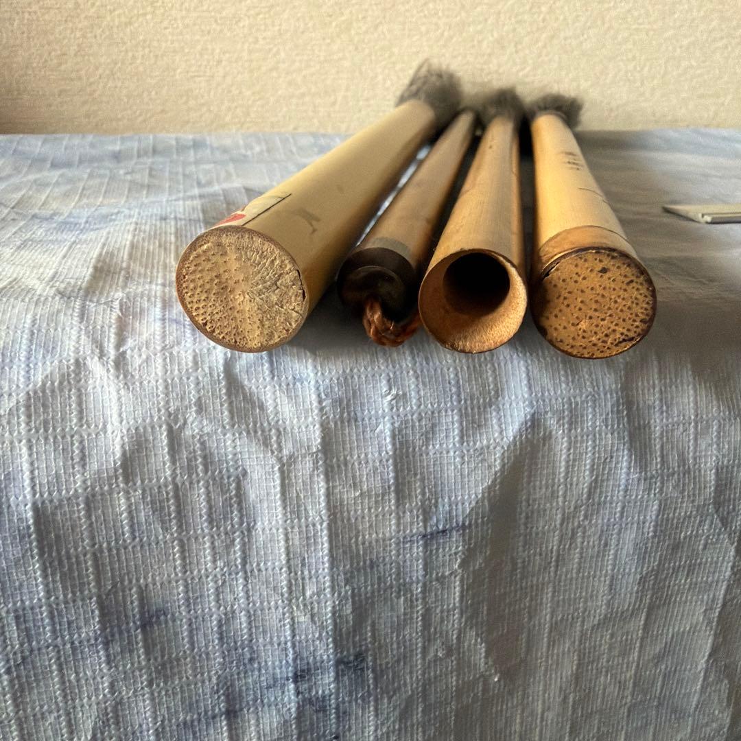 古筆　唐筆　毛筆　羊毛　中国　アンティーク　上海工藝　頂峰　竹　文房四宝