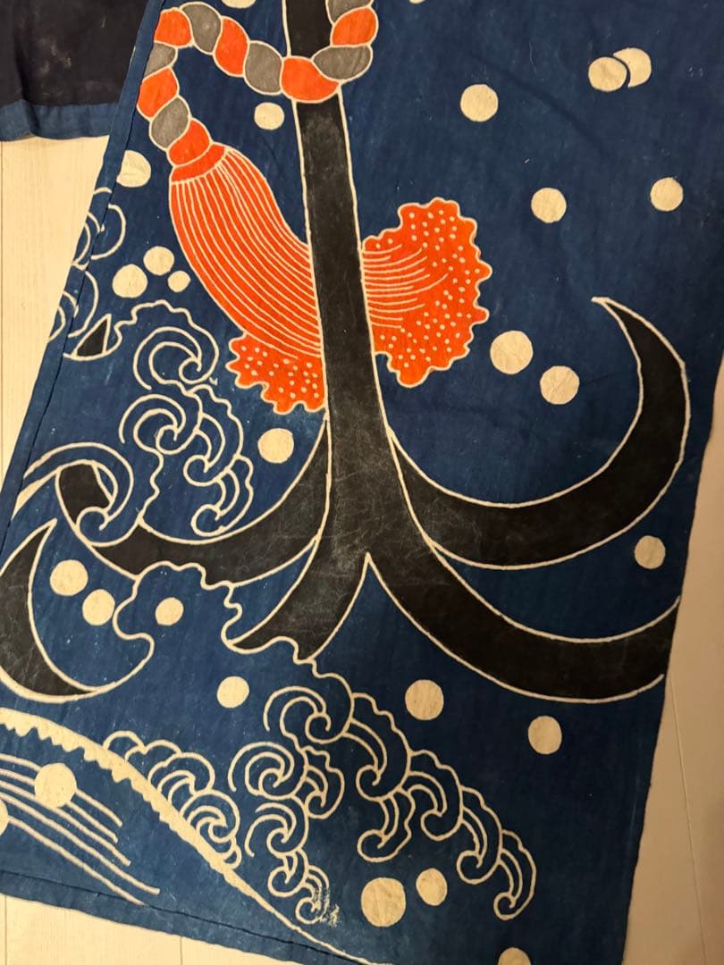 ②骨董レア品　日本古布　藍染木綿　東北馬飾り　観賞用、リメイク材料