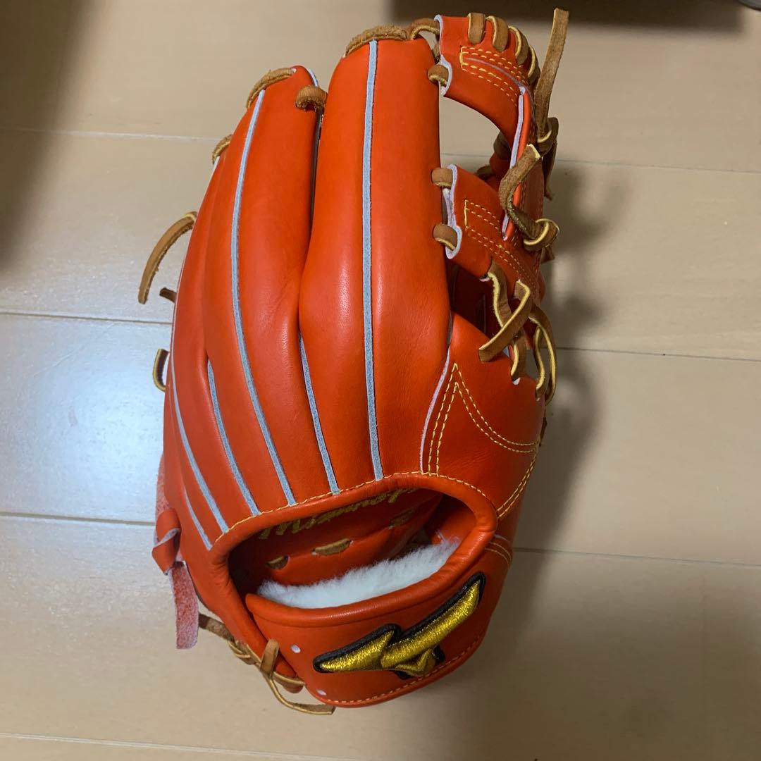 最最最終値下げ！！ミズノプロ　 軟式グローブ オレンジ　耕作印入り