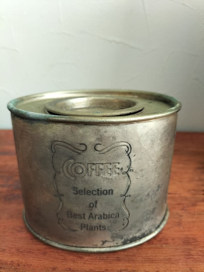 アンティーク イギリス オバル型 シルバープレート coffee コーヒー缶