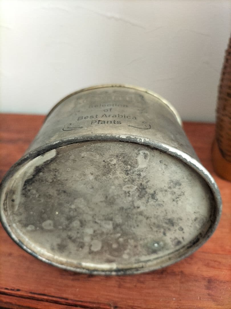 アンティーク イギリス オバル型 シルバープレート coffee コーヒー缶