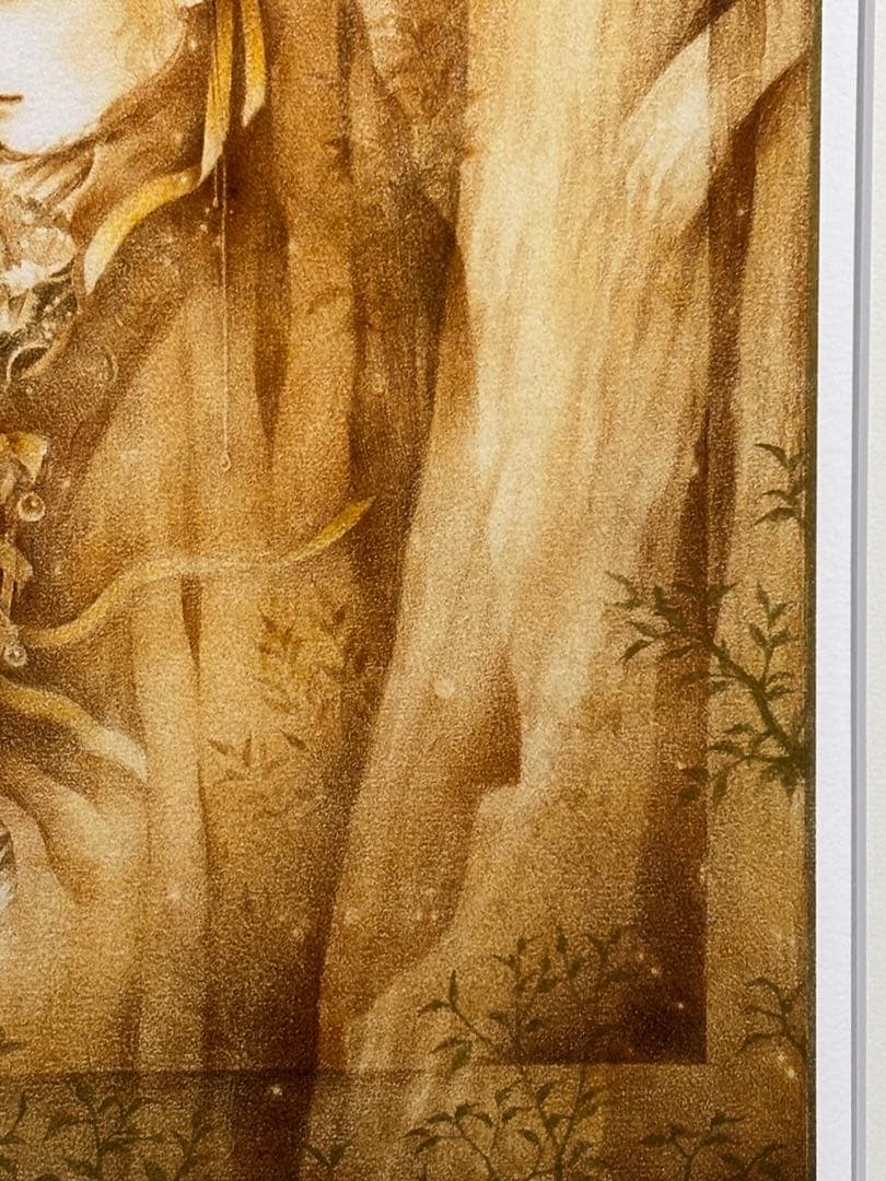 きたのじゅんこ『黄金の森の少女』直筆サイン入版画 絵画 美少女 美人画保証書付