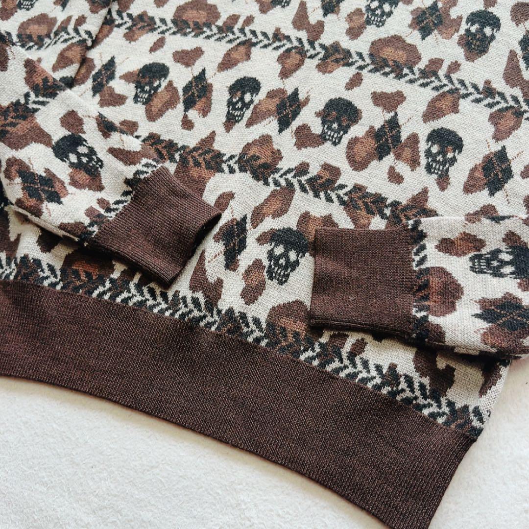 極美品　マークアンドロナ　タートル　ニット　セーター　ヒョウ　レオパード　スカル