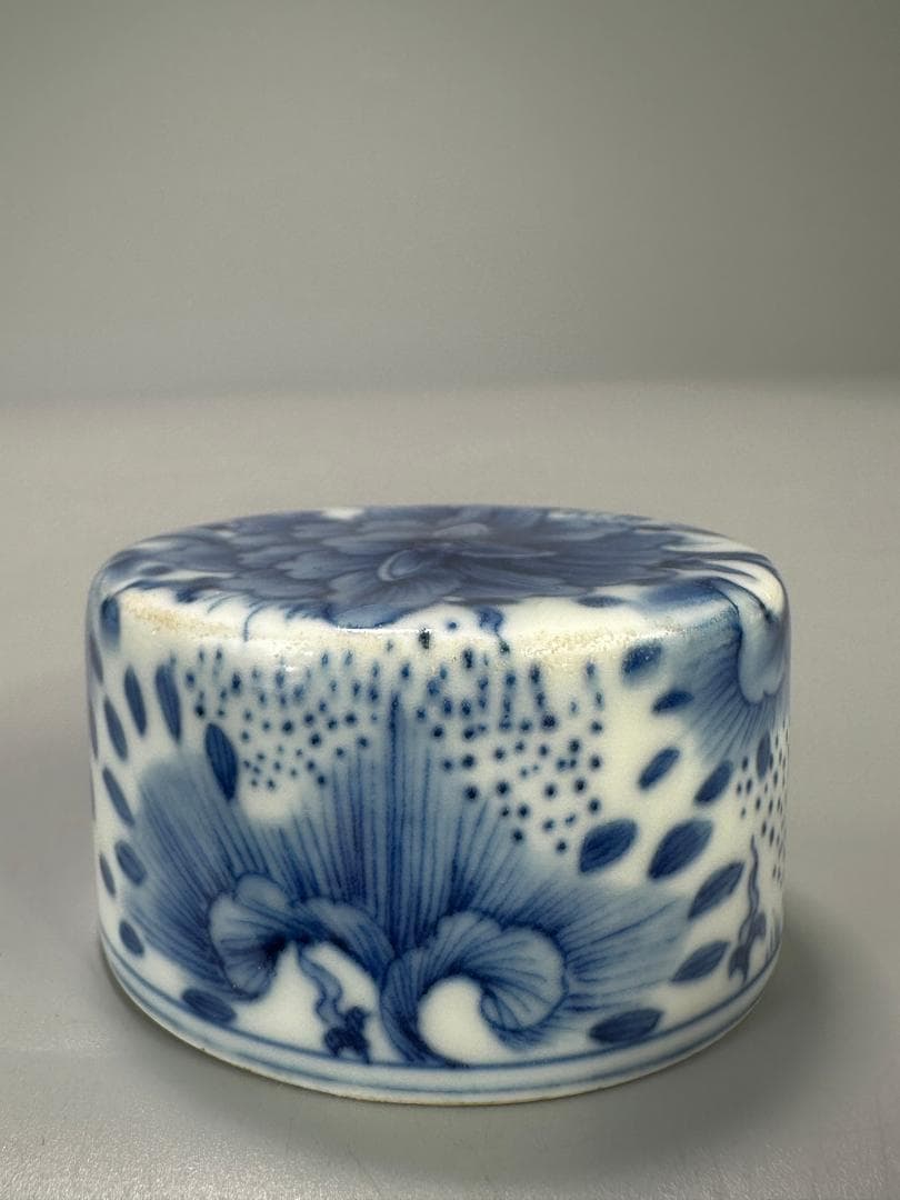 中国美術　煎茶道具　茶器　青花花卉文茶壺　染付茶入　時代　古物　唐物