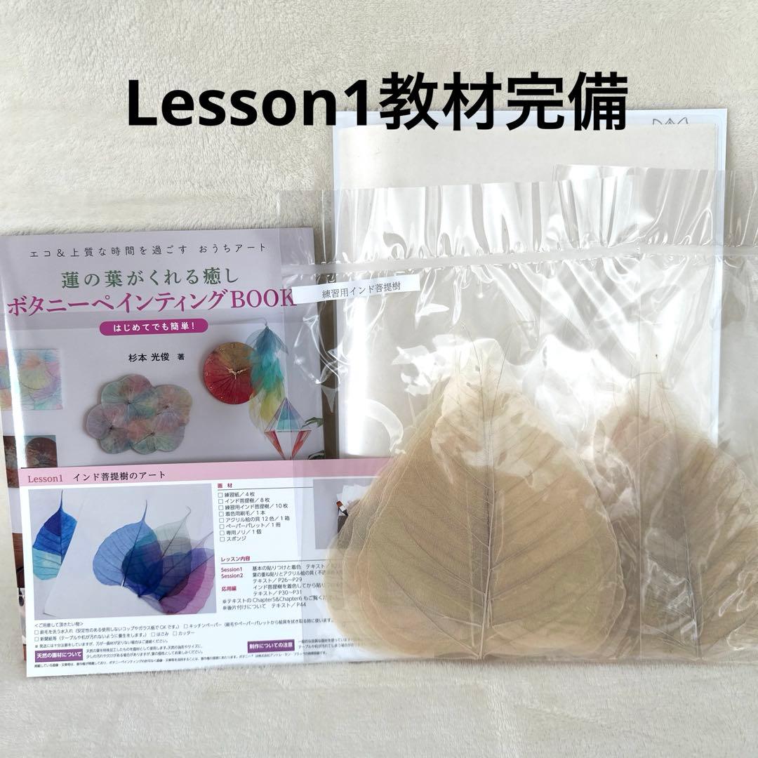 ボタニーペインティング　通信講座　全4回分セット　菩提樹　蓮の葉　ボタニカル