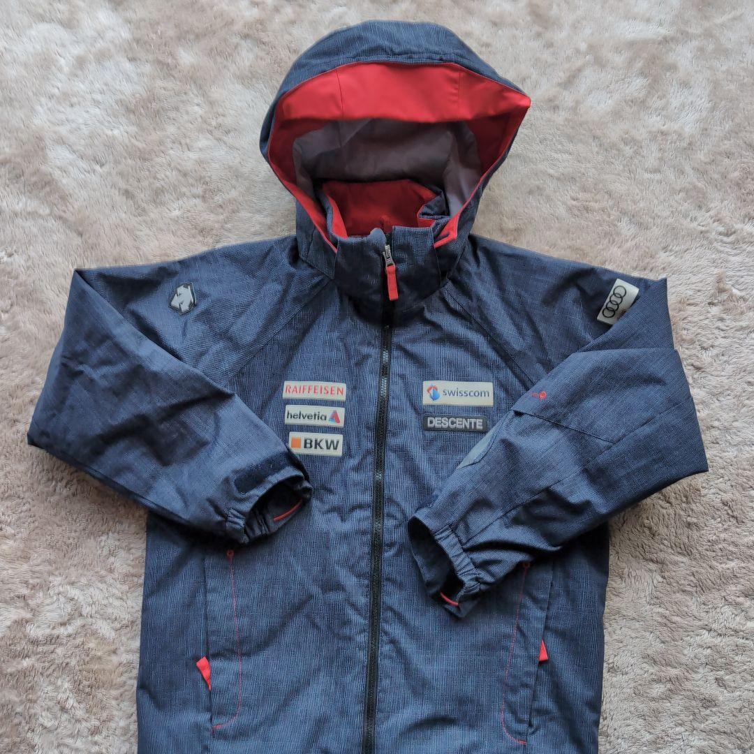【美品】DESCENTE スキーウェア 子ども用 150サイズ ネイビー/レッド